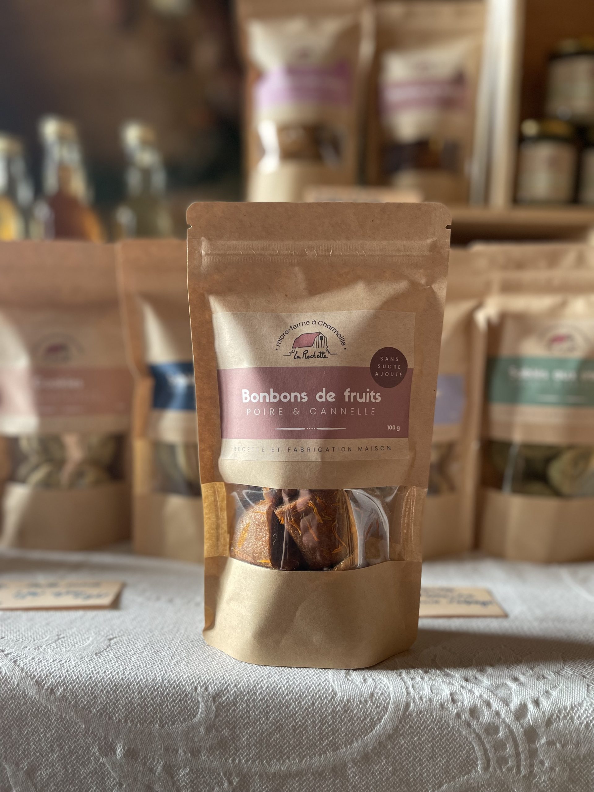 Bonbons de fruits poire et cannelle